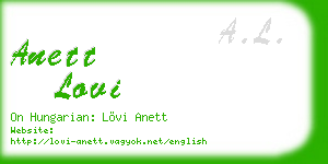 anett lovi business card